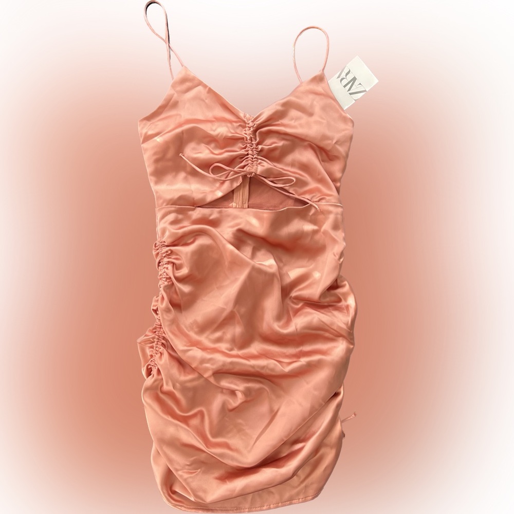Zara Coral mini dress size XS new with tags